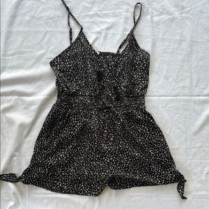 Promesa Black and White Patterned Romper